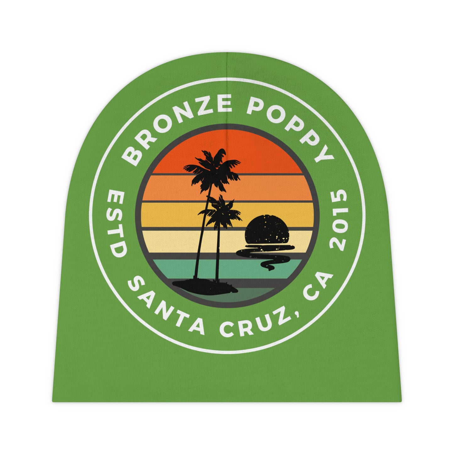 Green Baby Beanie ~ Bronze Poppy Classic ~ Santa Cruz, California